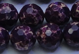 CDE2538 15.5 inches 20mm faceted round dyed sea sediment jasper beads