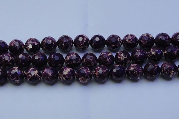 CDE2539 15.5 inches 22mm faceted round dyed sea sediment jasper beads