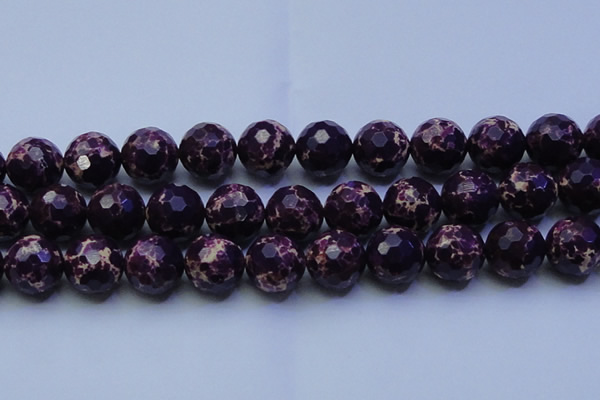 CDE2540 15.5 inches 24mm faceted round dyed sea sediment jasper beads