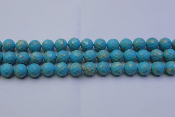 CDE2542 15.5 inches 14mm faceted round dyed sea sediment jasper beads