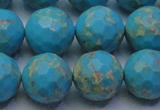 CDE2543 15.5 inches 16mm faceted round dyed sea sediment jasper beads