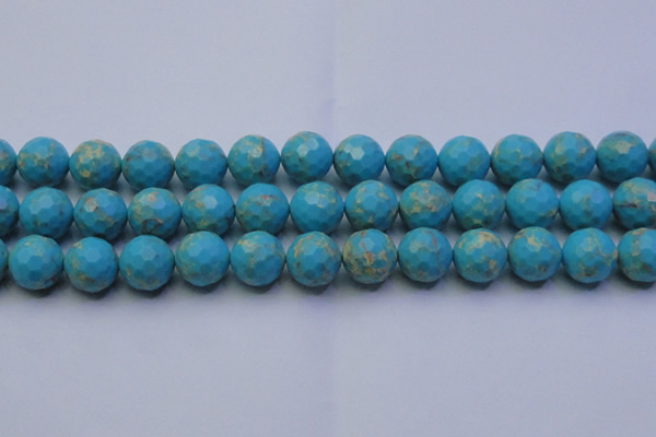 CDE2543 15.5 inches 16mm faceted round dyed sea sediment jasper beads