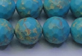 CDE2544 15.5 inches 18mm faceted round dyed sea sediment jasper beads