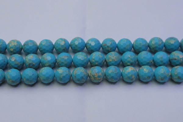 CDE2544 15.5 inches 18mm faceted round dyed sea sediment jasper beads