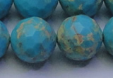 CDE2547 15.5 inches 24mm faceted round dyed sea sediment jasper beads