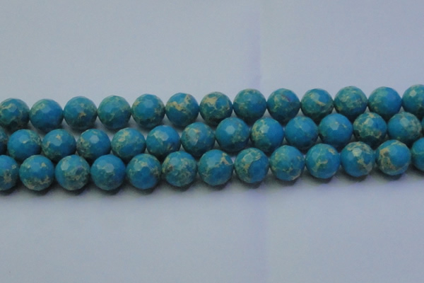 CDE2550 15.5 inches 16mm faceted round dyed sea sediment jasper beads