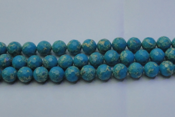 CDE2551 15.5 inches 18mm faceted round dyed sea sediment jasper beads