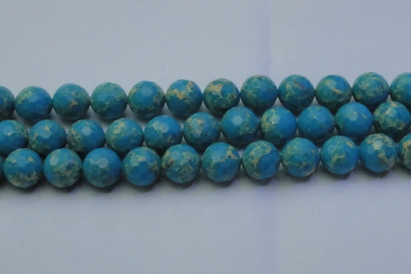 CDE2552 15.5 inches 20mm faceted round dyed sea sediment jasper beads