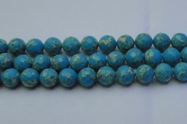 CDE2553 15.5 inches 22mm faceted round dyed sea sediment jasper beads