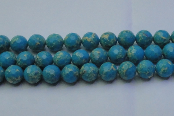 CDE2554 15.5 inches 24mm faceted round dyed sea sediment jasper beads