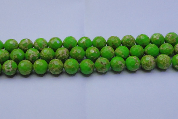 CDE2558 15.5 inches 18mm faceted round dyed sea sediment jasper beads