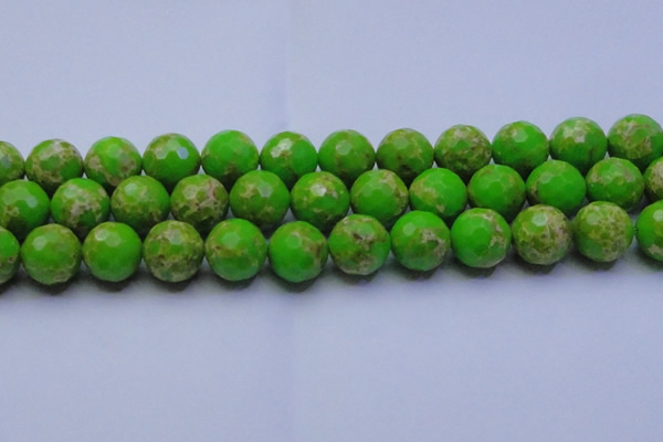 CDE2559 15.5 inches 20mm faceted round dyed sea sediment jasper beads