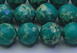 CDE2564 15.5 inches 14mm faceted round dyed sea sediment jasper beads