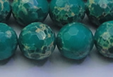 CDE2566 15.5 inches 18mm faceted round dyed sea sediment jasper beads