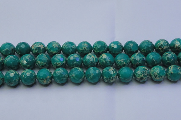 CDE2566 15.5 inches 18mm faceted round dyed sea sediment jasper beads