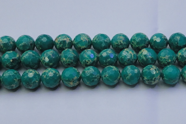 CDE2569 15.5 inches 24mm faceted round dyed sea sediment jasper beads