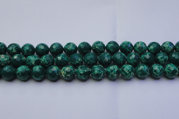 CDE2571 15.5 inches 14mm faceted round dyed sea sediment jasper beads