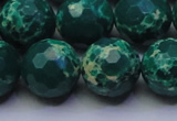 CDE2572 15.5 inches 16mm faceted round dyed sea sediment jasper beads