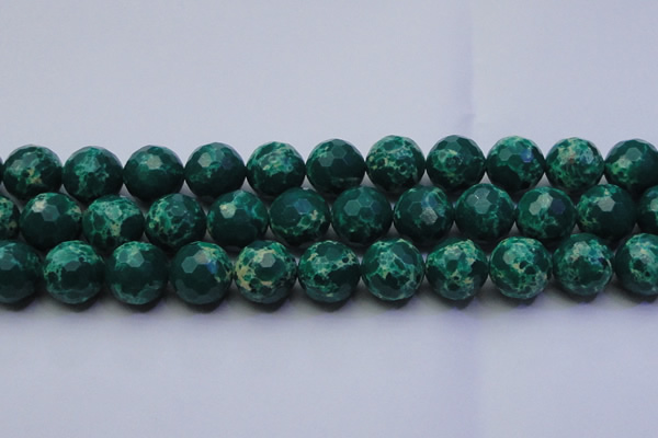 CDE2573 15.5 inches 18mm faceted round dyed sea sediment jasper beads