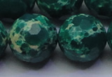 CDE2576 15.5 inches 24mm faceted round dyed sea sediment jasper beads