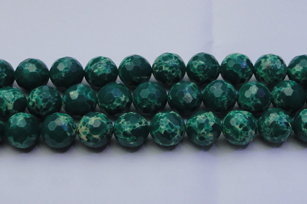 CDE2576 15.5 inches 24mm faceted round dyed sea sediment jasper beads