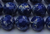 CDE2579 15.5 inches 14mm faceted round dyed sea sediment jasper beads