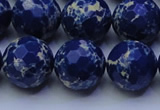 CDE2581 15.5 inches 18mm faceted round dyed sea sediment jasper beads