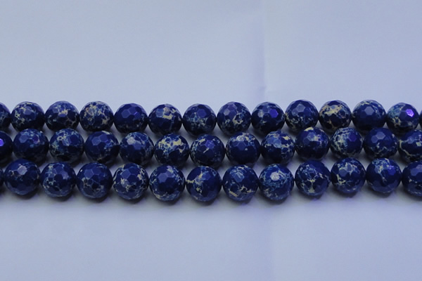 CDE2581 15.5 inches 18mm faceted round dyed sea sediment jasper beads