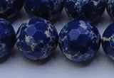 CDE2583 15.5 inches 22mm faceted round dyed sea sediment jasper beads