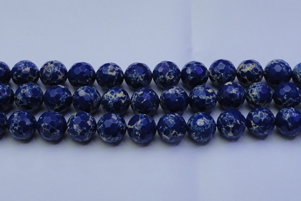 CDE2583 15.5 inches 22mm faceted round dyed sea sediment jasper beads