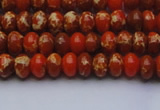 CDE2600 15.5 inches 5*8mm rondelle dyed sea sediment jasper beads