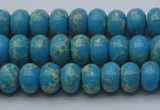 CDE2649 15.5 inches 7*10mm rondelle dyed sea sediment jasper beads