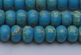 CDE2650 15.5 inches 8*12mm rondelle dyed sea sediment jasper beads