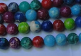 CDE2688 15.5 inches 4mm round mixed color sea sediment jasper beads