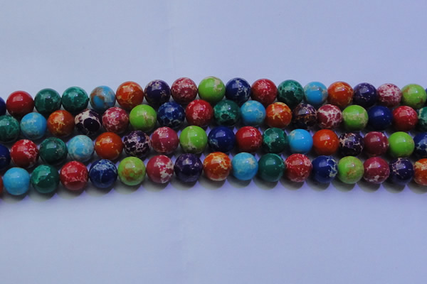 CDE2693 15.5 inches 14mm round mixed color sea sediment jasper beads