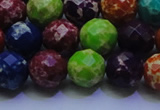 CDE2698 12mm faceted round mixed color sea sediment jasper beads