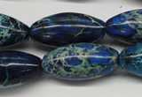 CDE293 15.5 inches 15*30mm rice dyed sea sediment jasper beads