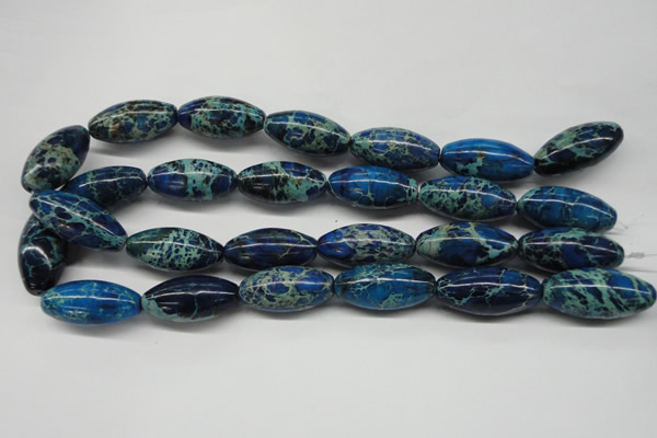 CDE293 15.5 inches 15*30mm rice dyed sea sediment jasper beads