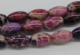 CDE30 15.5 inches 8*12mm rice dyed sea sediment jasper beads