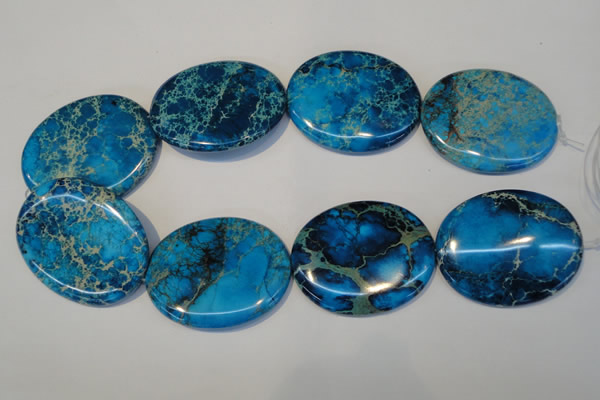 CDE321 15.5 inches 40*50mm oval dyed sea sediment jasper beads