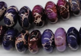 CDE374 15.5 inches 8*16mm rondelle dyed sea sediment jasper beads