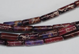 CDE376 15.5 inches 4*12mm tube dyed sea sediment jasper beads