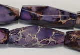 CDE386 15.5 inches 12*40mm faceted rice dyed sea sediment jasper beads