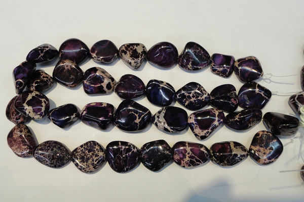 CDE394 15.5 inches 20*25mm nugget dyed sea sediment jasper beads