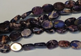 CDE414 15.5 inches 6*8mm oval dyed sea sediment jasper beads