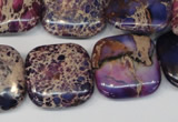 CDE428 15.5 inches 20*20mm square dyed sea sediment jasper beads