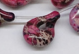 CDE43 15.5 inches 22*35mm petal shaped dyed sea sediment jasper beads