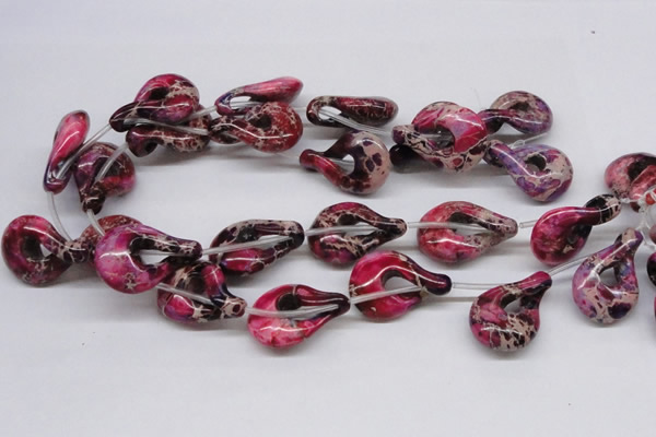 CDE43 15.5 inches 22*35mm petal shaped dyed sea sediment jasper beads