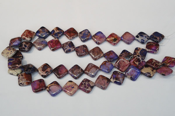 CDE445 15.5 inches 16*16mm diamond dyed sea sediment jasper beads