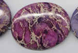 CDE470 15.5 inches 40*50mm oval dyed sea sediment jasper beads